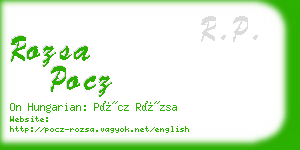 rozsa pocz business card